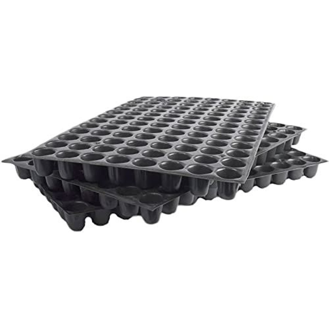 Plastic Seedling Tray Reusable Sturdy and Durable Black for Seed Germination 50 Cavity ( Pack of 5 Trays) 1
