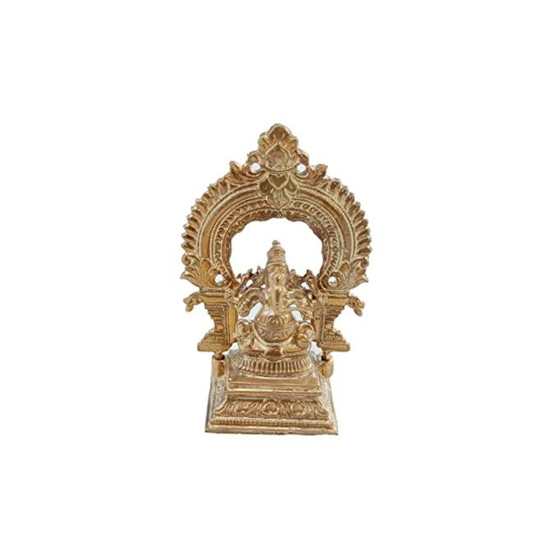 Lord Ganesha Bronze Idol for Car Dash Board Statue Ganpati Figurine God of Luck & Success Diwali Gifts Home Decor (Size: 9x5cms) 1