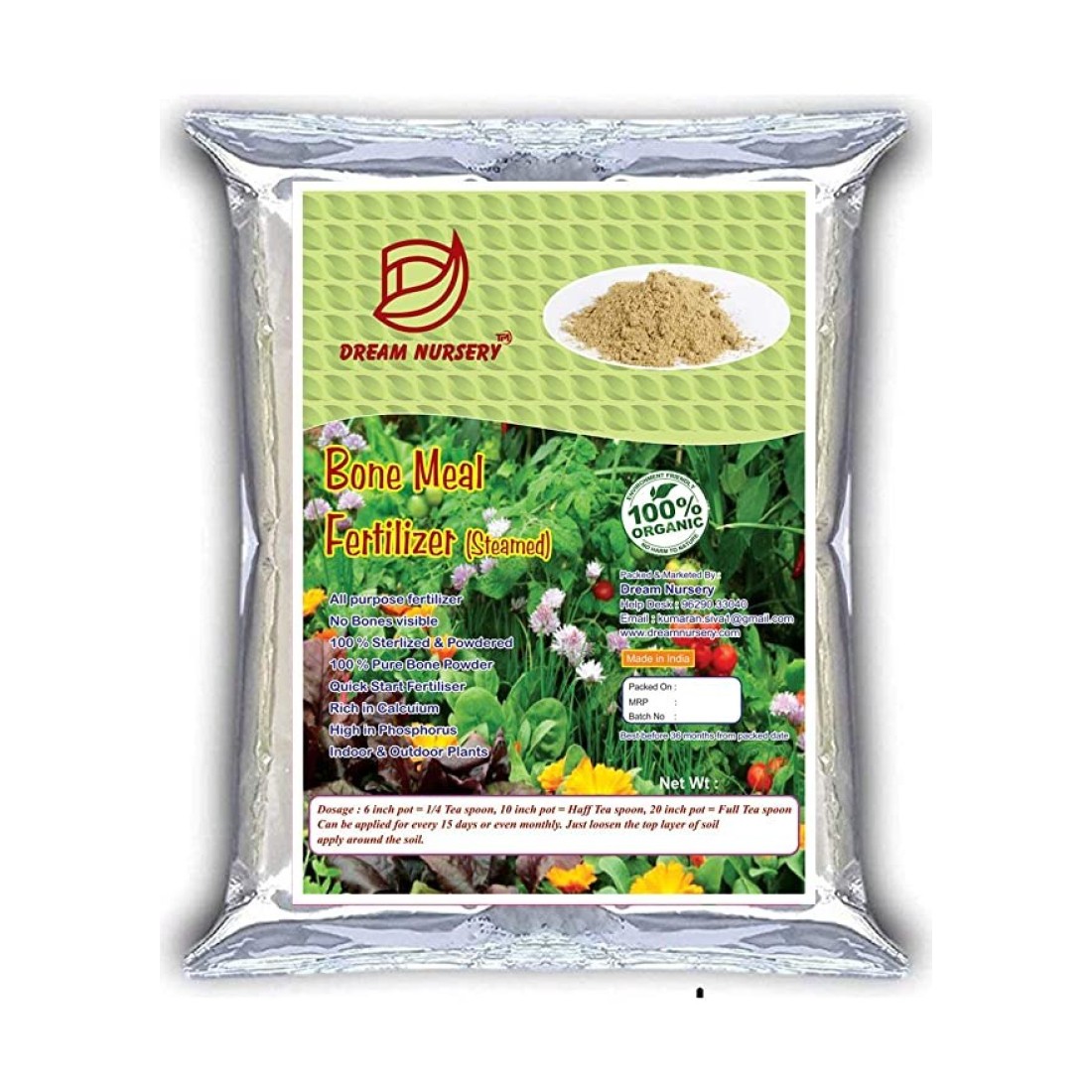 Bone Meal Fertilizer NPK (3-15-0) (Pack of 1Kg) 1