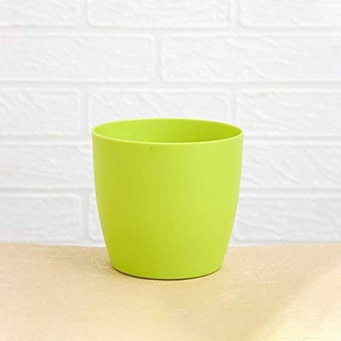 Round Plastic Flower Pots (Pack of 10) (green pots) 2