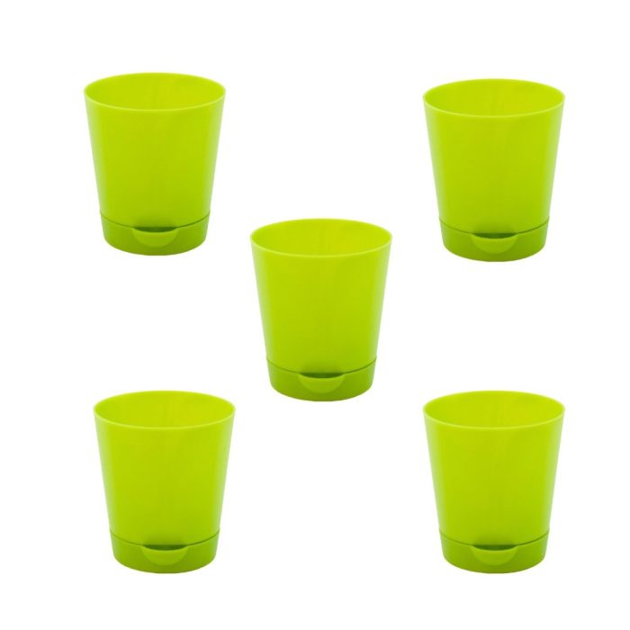Self Watering Pots Size 5.5 inches(Pack of 5) (Green)