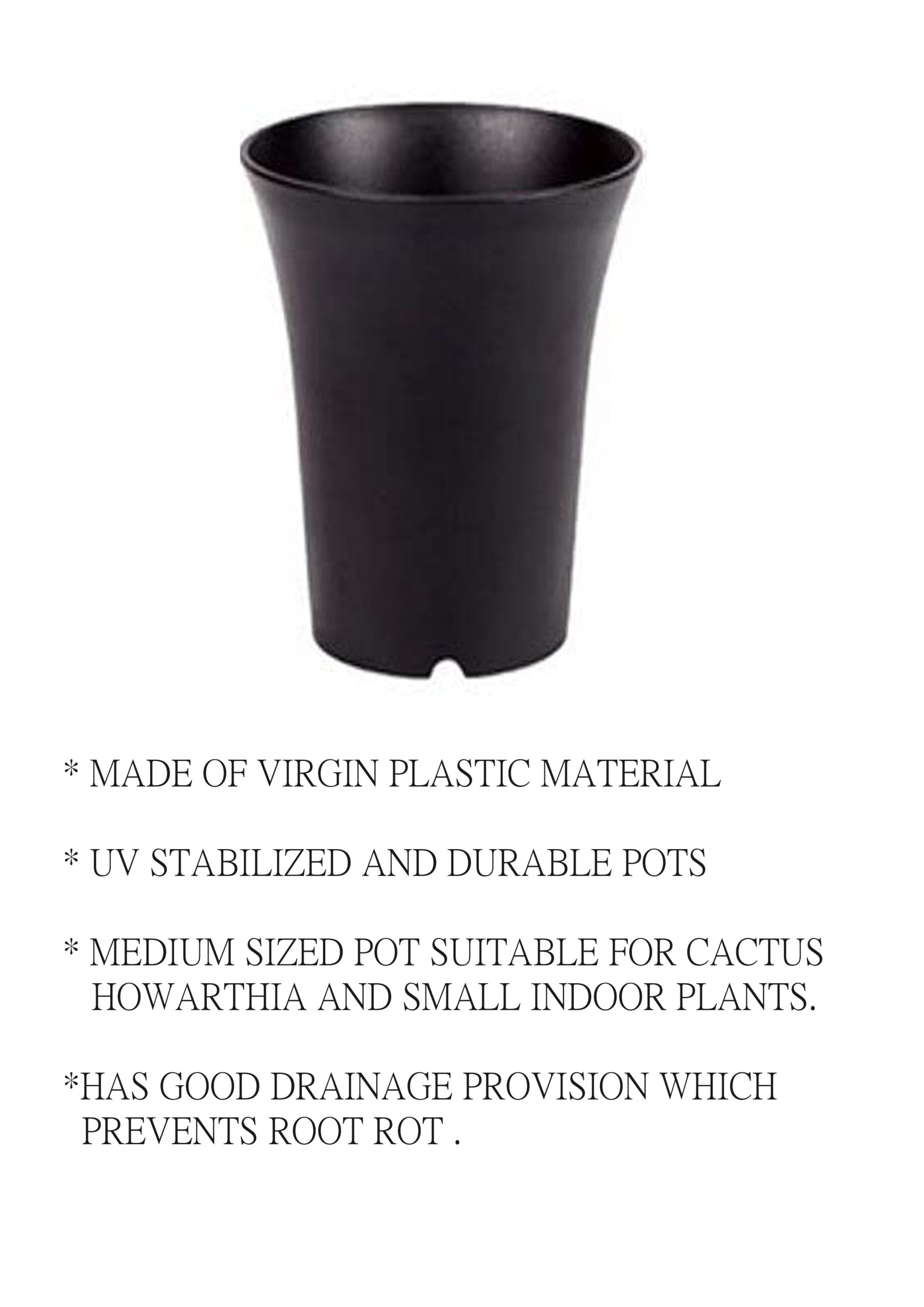 Tall round plastic pot (4