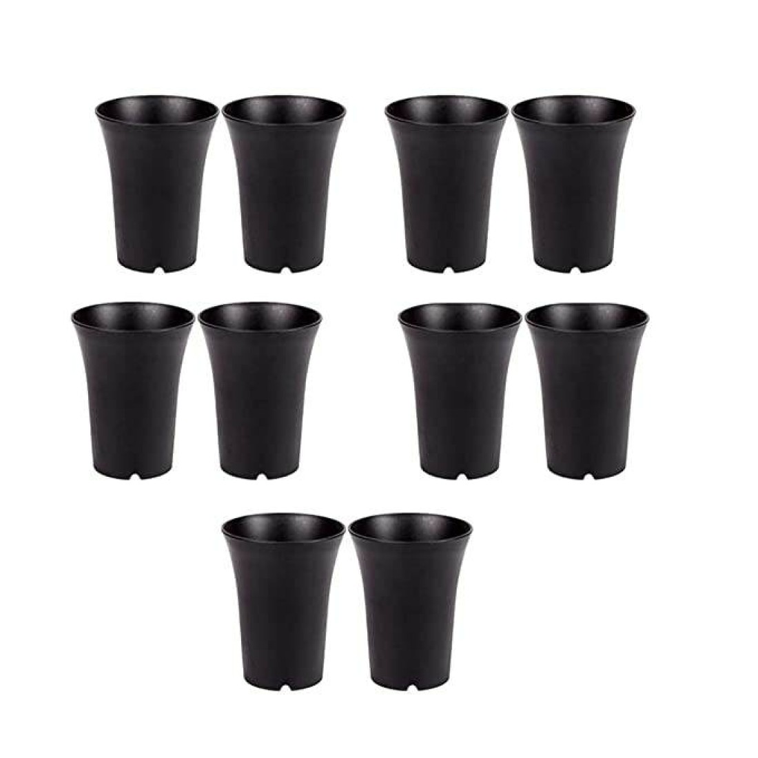 Thailand Model Tall Plastic Flower Pot Black Colored for Cactus and Succulent Size 4inch (Pack of10) 1