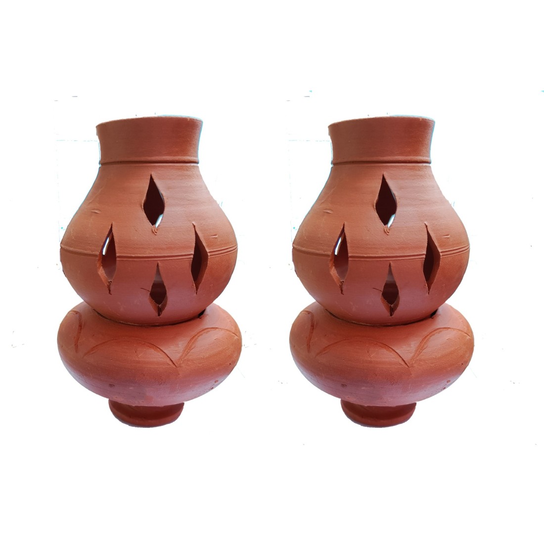 Tillage-Terracotta Clay Oil lamp Decorative Diya with lid for Home Decoration & Puja (Closed LAMP)pack of 2 1